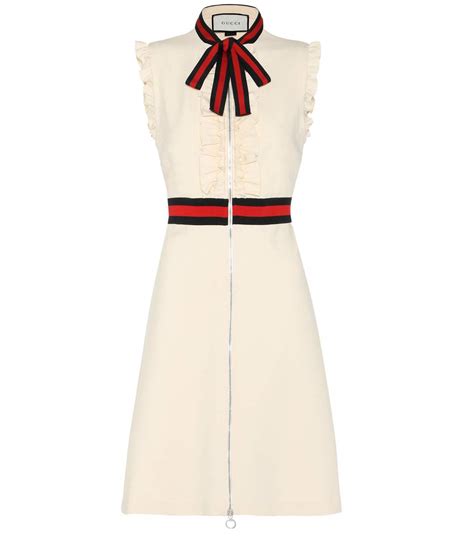 gucci jersey dress with ruffle trims|long sleeve lace dress gucci.